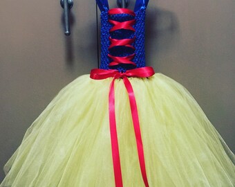 Snow White Halloween costume~Baby Halloween costume~ Halloween tutu dress~ red bow headband