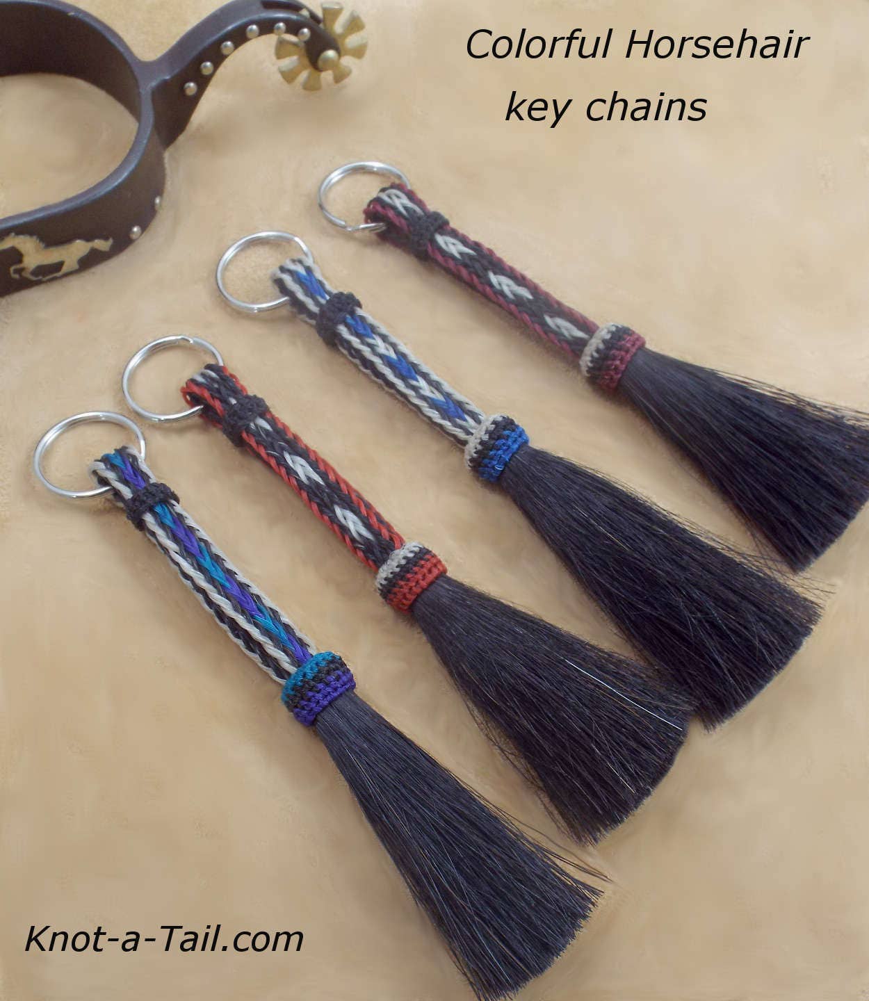 Horsehair keychain Handbraided horse hair key chain Bold