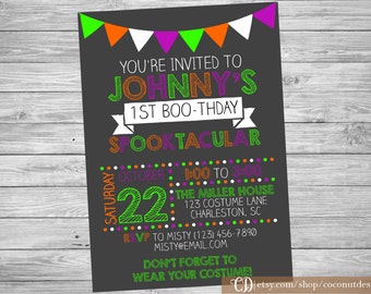 Halloween Birthday Invitation / Kids Halloween Party Invitation / Costume Party Invitation / Printable File
