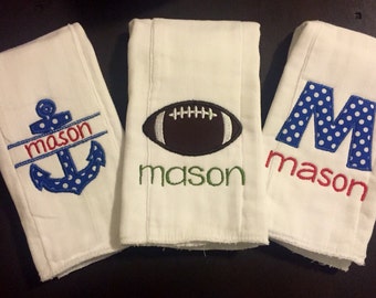 Burp Cloths Monogramed/Embroidered (2)