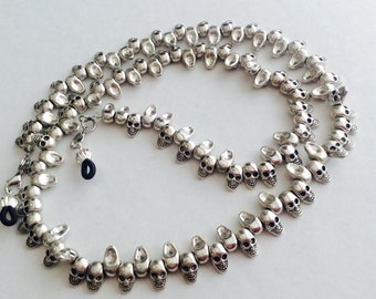 Silver Skull Eyeglass Chain