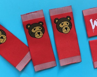 300 Custom Clothing Labels, Custom Woven Fabric label, Damask label, hem tag labels , Fast delivery, Custom clothing label, Woven Care Label