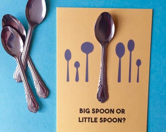Big Spoon Little Spoon Love crush boyfriend or girlfriend anniversary card