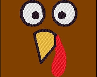 Turkey Face Thanksgiving Embroidery Design