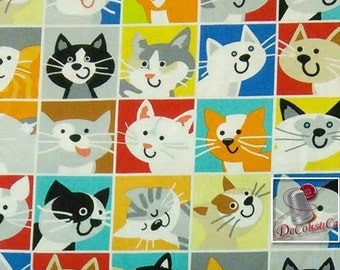 A cat tale, by Sarah Frederking, Studioe, cat, fat quarter, half-yard, by the yard, multiple quantity cut in one piece, 100% Cotton