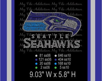 Instant Download SVG EPS Rhinestone Design File Seattle Seahawks Football