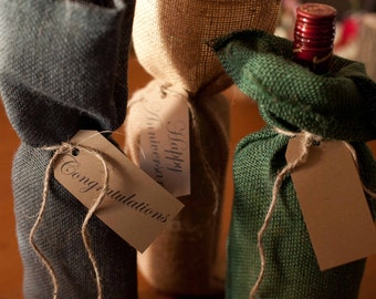 Burlap Wine Bottle Gift Bags