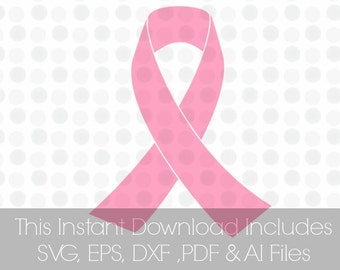 Breast Cancer Pink Ribbon Svg, Vinyl cutting file for use in Silhouette Cameo Designer Edition & Cricut Design Space,