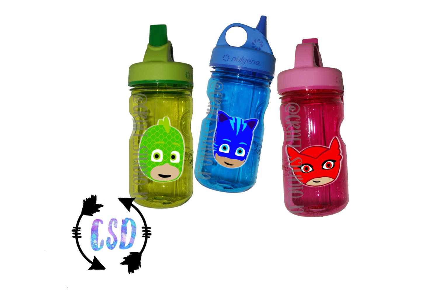 PJ Masks Friends / Kids Personalized Water Bottle by CraftStudioD