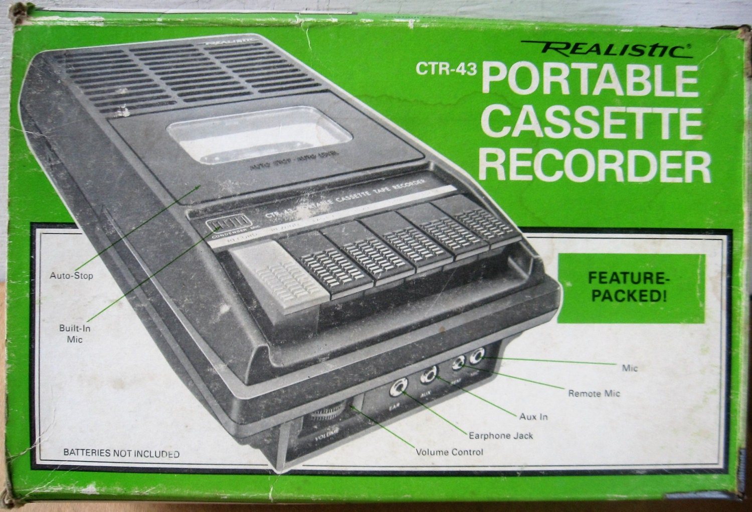 Vintage Realistic CTR43 Portable cassette recorder/player