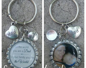 Dad Photo Keychain - Dad Keychain - Photo Gift - Picture Keychain - Photo Pendant - Gift for Dad - Custom Photo Gift - Custom Photo Keyring