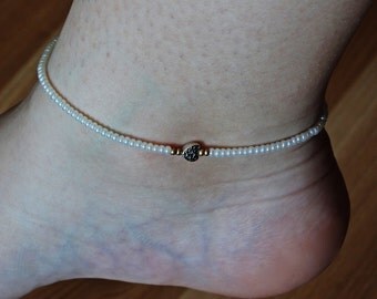 Anklet, Seed bead anklet, Beaded anklet, Wedding anklet, Boho anklet