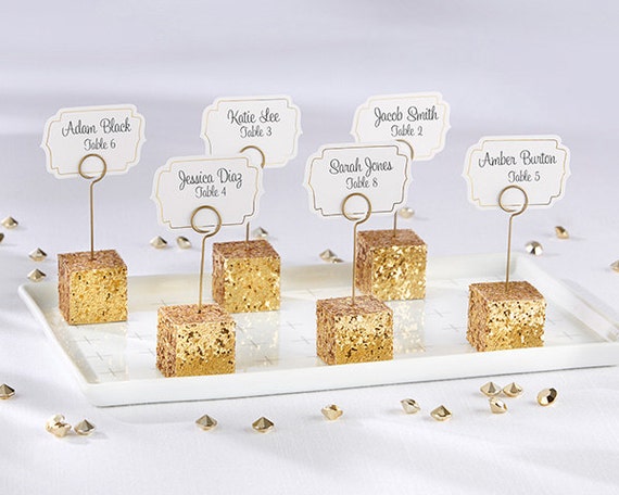 Glitter Placecard Holders | gold glitter place card holders set of 12 by Glitter Placecard Holders | gold glitter place card holders set of 12 by