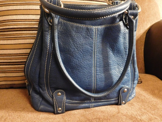 Vintage Handbag Sophia Caperelli Peacock Blue Lavish Tooled
