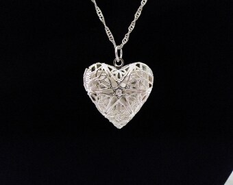 Pendentif Cœur de fantaisie Argent 925 & Chaîne argent 925 ***Expédition gratuite Canada***