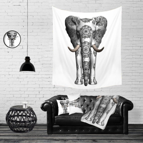 Wall Tapestry. Elephant Tapestry. Mandala by AlokeCreativeStore
