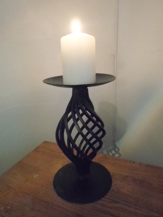 Wrought Iron Steel Twisted Candle Holder Set