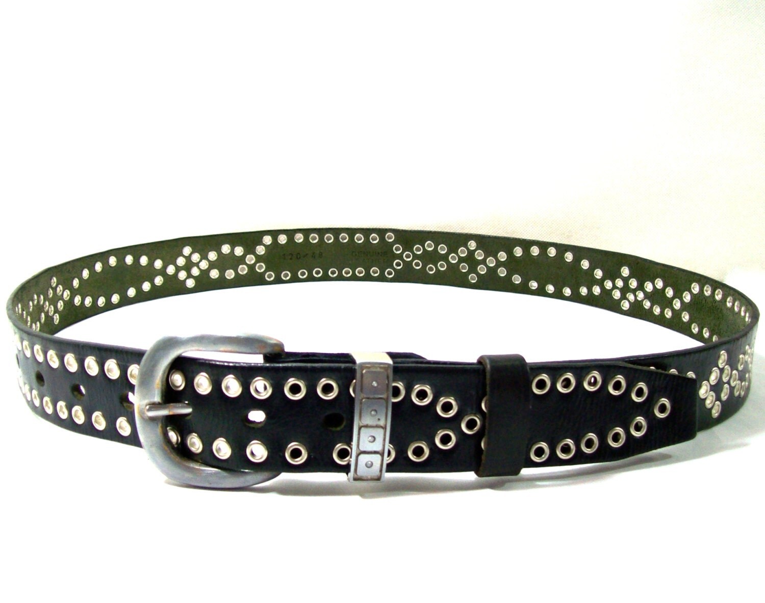 Motorcycle leather belt Black leather belt Vintage leather