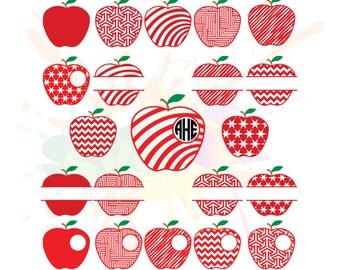 Teacher Apple SVG Files for Cutting Cricut Chevron Designs - SVG Files for Silhouette - Instant Download
