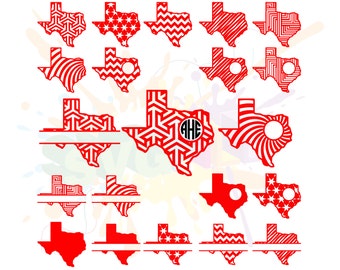Texas Monogram SVG Files for Cutting Cricut Home Designs - SVG Files for Silhouette - Instant Download