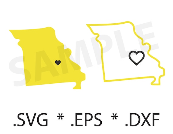 Missouri State and Outline SVG file EPS DVF Silhouette Craft