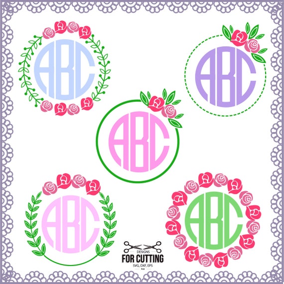 Download Flower Monogram svg DXF EPS PNG Rose svg Summer svg