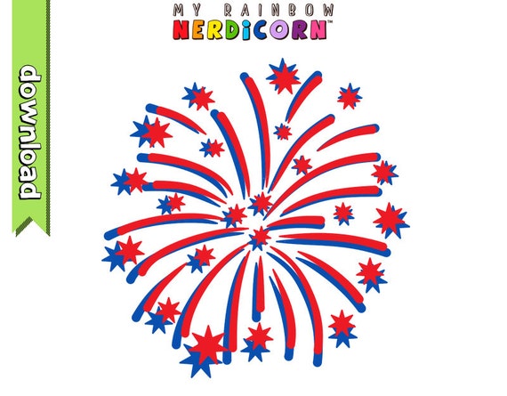 Fireworks pattern Printable Digital Clip Art by MyRainbowNerdicorn