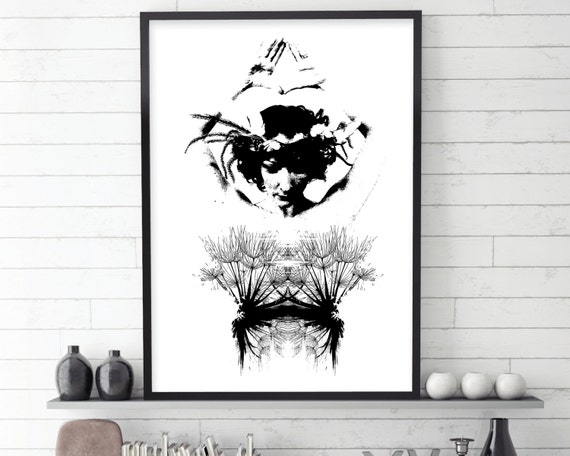 black and white scandinavian art