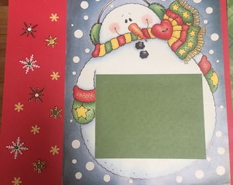 Snowman premade 12x12 scrapbook page