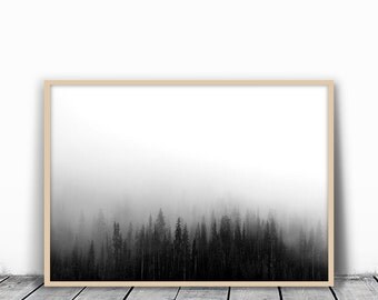 Forest Print, Forest Photography, Woodland Print, Black and White Forest, Forest Art, Nature Photography, Nature Wall Art, Minimalist Art