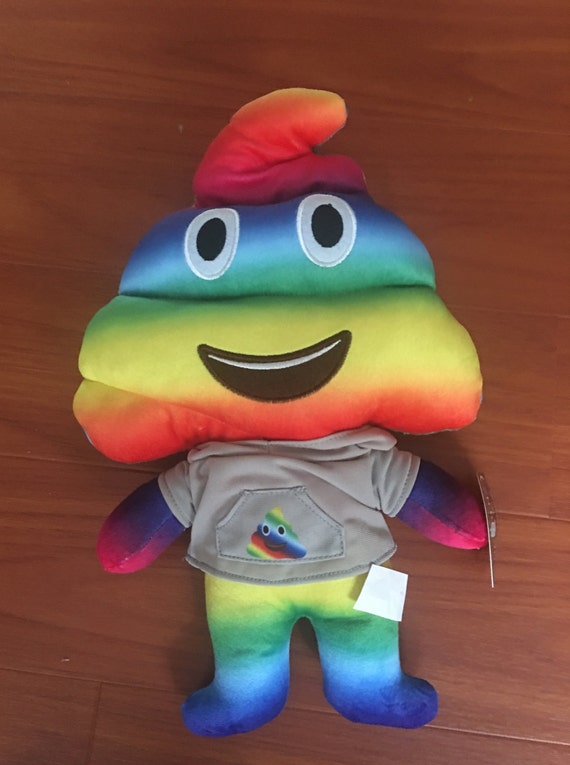 rainbow poop emoji pillow