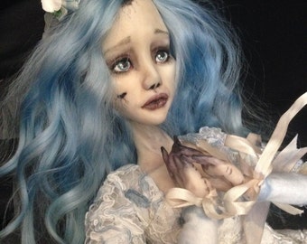 OOAK Polymer Clay Doll Emily Corpse Bride Boudoir Doll Tim Burton