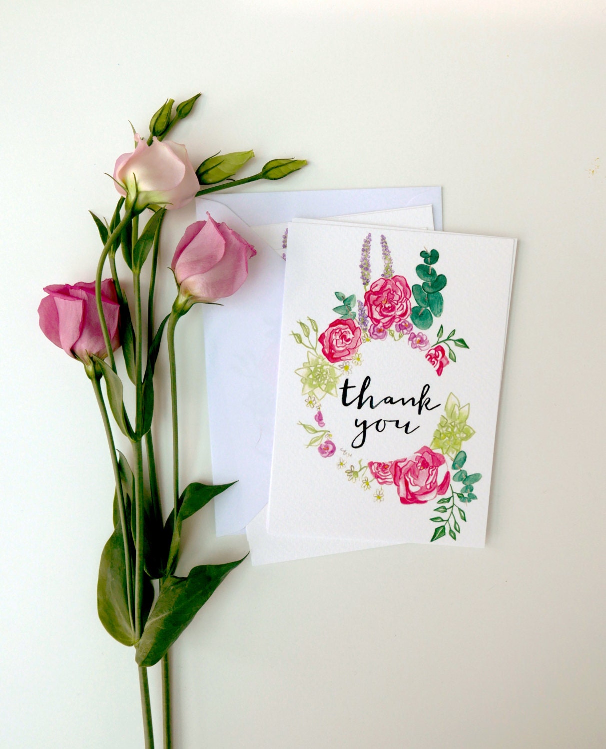 Floral Thank You Card // Floral Postcard // by GemmaAllenWeddings