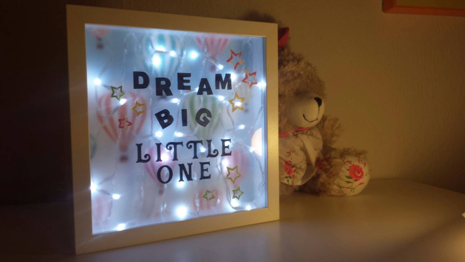 Dream Big Night Light Nursery Wall Art Lamp New Baby Shower