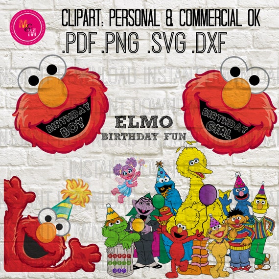 Download Instant Download Sesame Street Elmo Birthday by MugandMouseDesigns