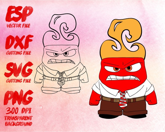 Inside Out Anger Clipart SVG Cutting ESP Vectors files T