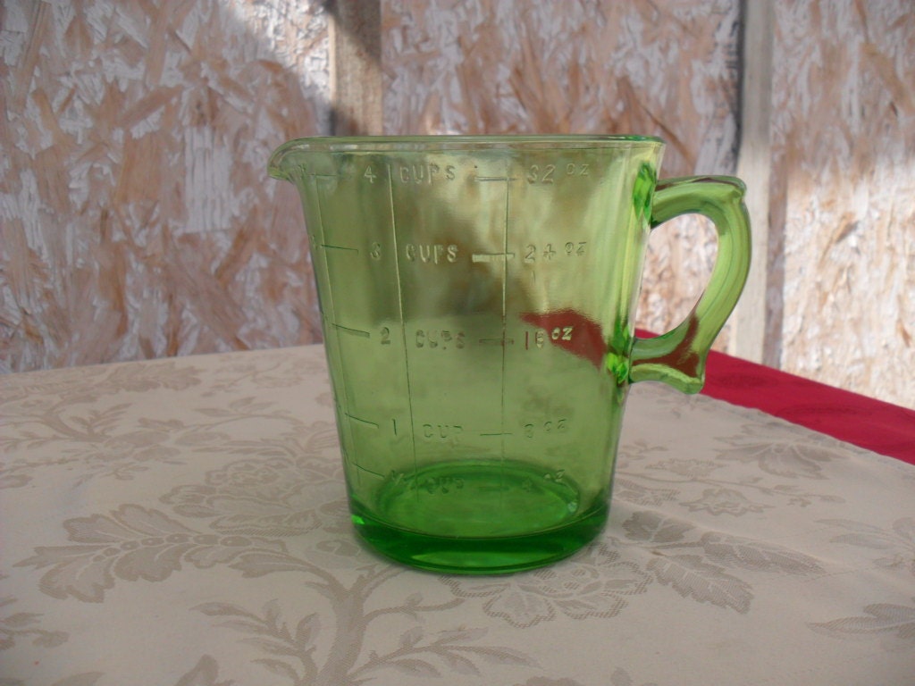 Depression Glass Vintage Green Depression Measuring Cup 1 5255