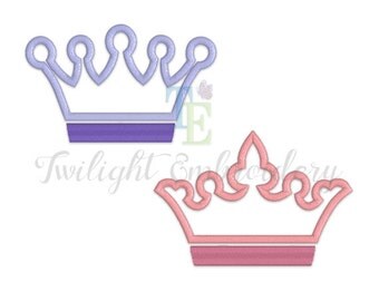 Set of 2 Crown Applique Machine Embroidery Designs, Machine Embroidery Designs 0023