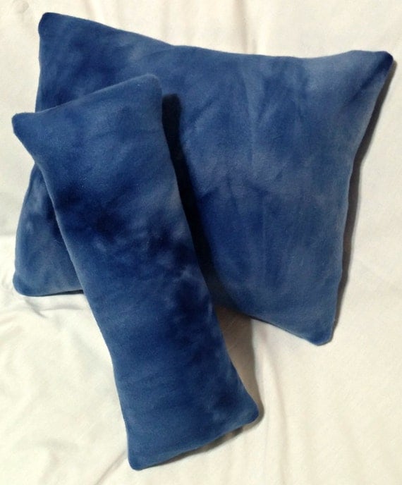 Items similar to Fleece Travel Pillow, Stuffed Throw Pillow, Blue Pillow, Fleece Neck Pillow ...