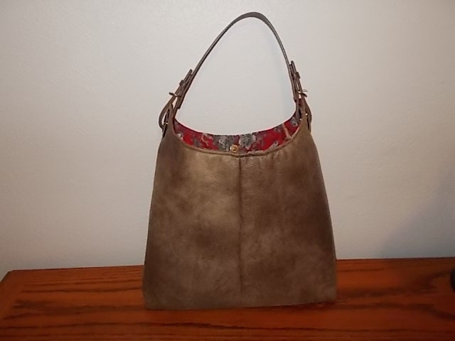 brown faux leather bag