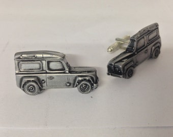 Land Rover Defender 3D cufflinks classic car pewter effect cufflinks ref115