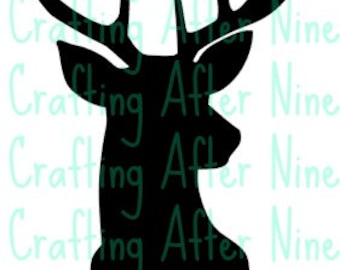 Deer Head SVG, Buck Silhouette Svg Cutting Files, Deer SVG, Hunting Svg, Svg Files Silhouette Cameo, Cricut, Southern SVG, Hunting Season