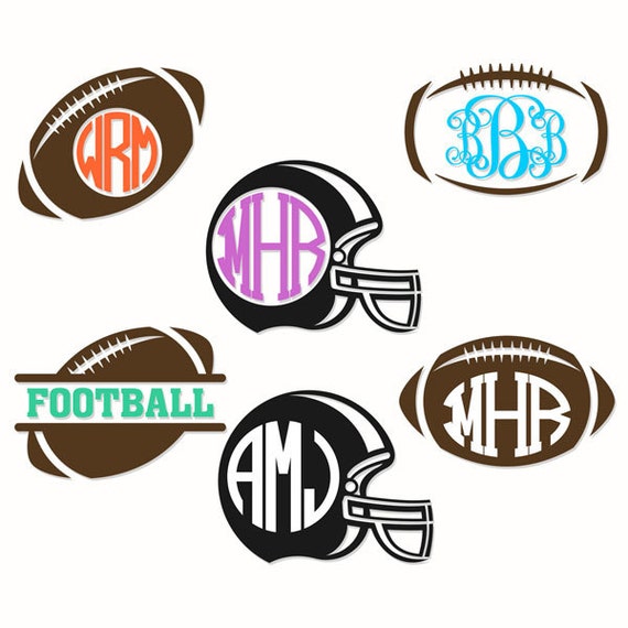 Download Football Cuttable Designs Monogram SVG DXF EPS use with