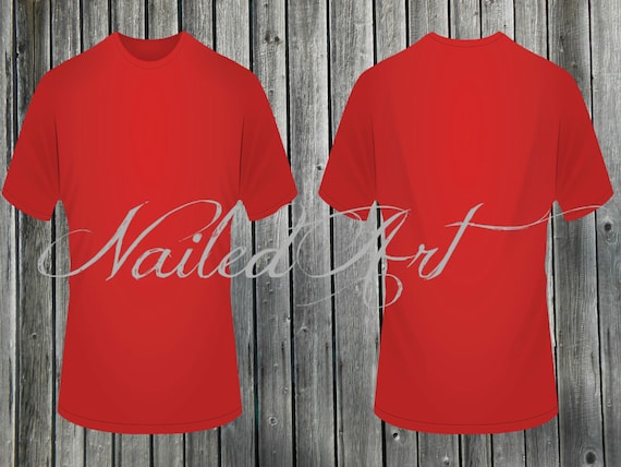 Download Items similar to Blank Red T-Shirt Mockup Front and Back , Graphic Artwork Mockup,Business Tool ...