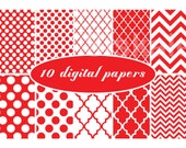 RED DIGITAL PAPER Printable | Rainbow Collection | Mix & Match Party Decorations | Instant Download | Siskale RED DIGITAL PAPER Printable | Rainbow Collection | Mix & Match Party Decorations | Instant Download | Siskale