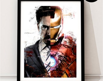 Iron Man Art Print, Marvel Superhero Inspired, Poster, Avengers Art, Captain America Civil War, Tony Stark Print, Ironman
