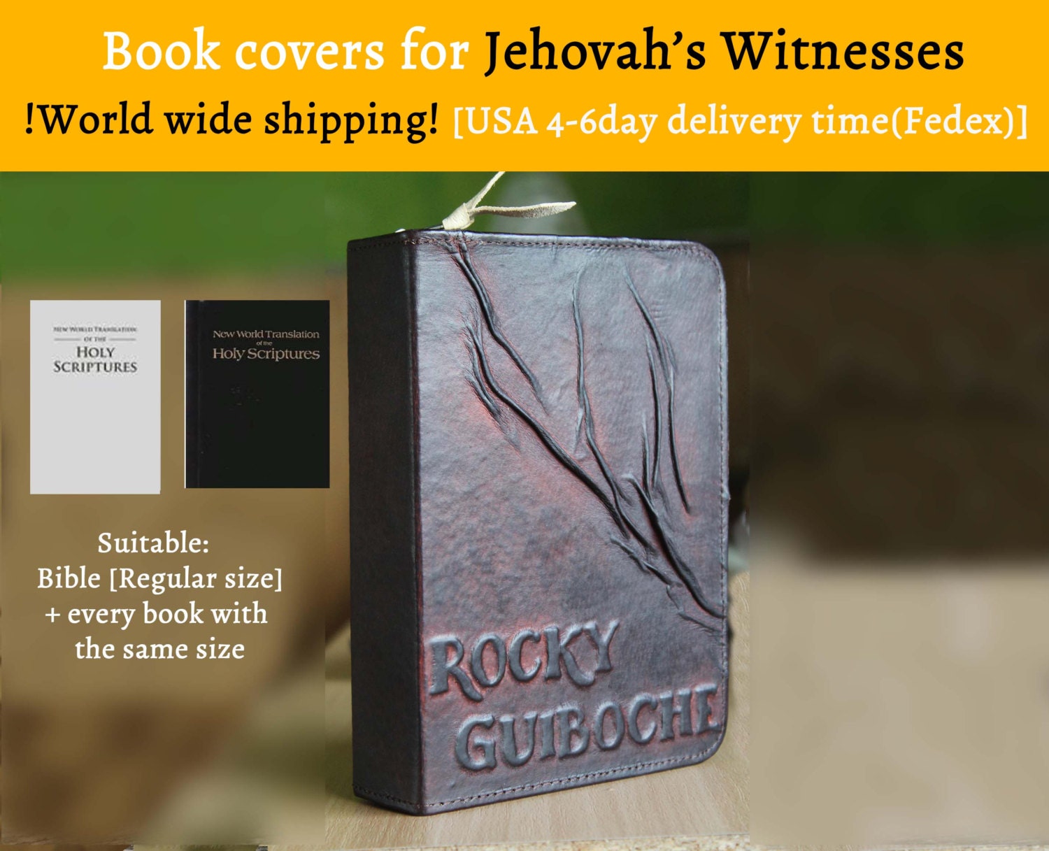 Jehovah's witnesses nwt Bible Cover with your name