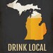 Michigan Beer Print Map MI Drink Local Craft Beer Sign