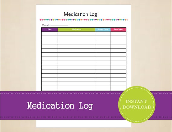 Medication Log Medical Binder Medical Information Kit