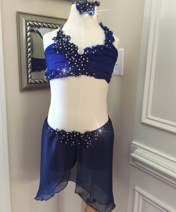 2 Piece Custom Lyrical Dance CostumeStunning by DiamondandCrystals